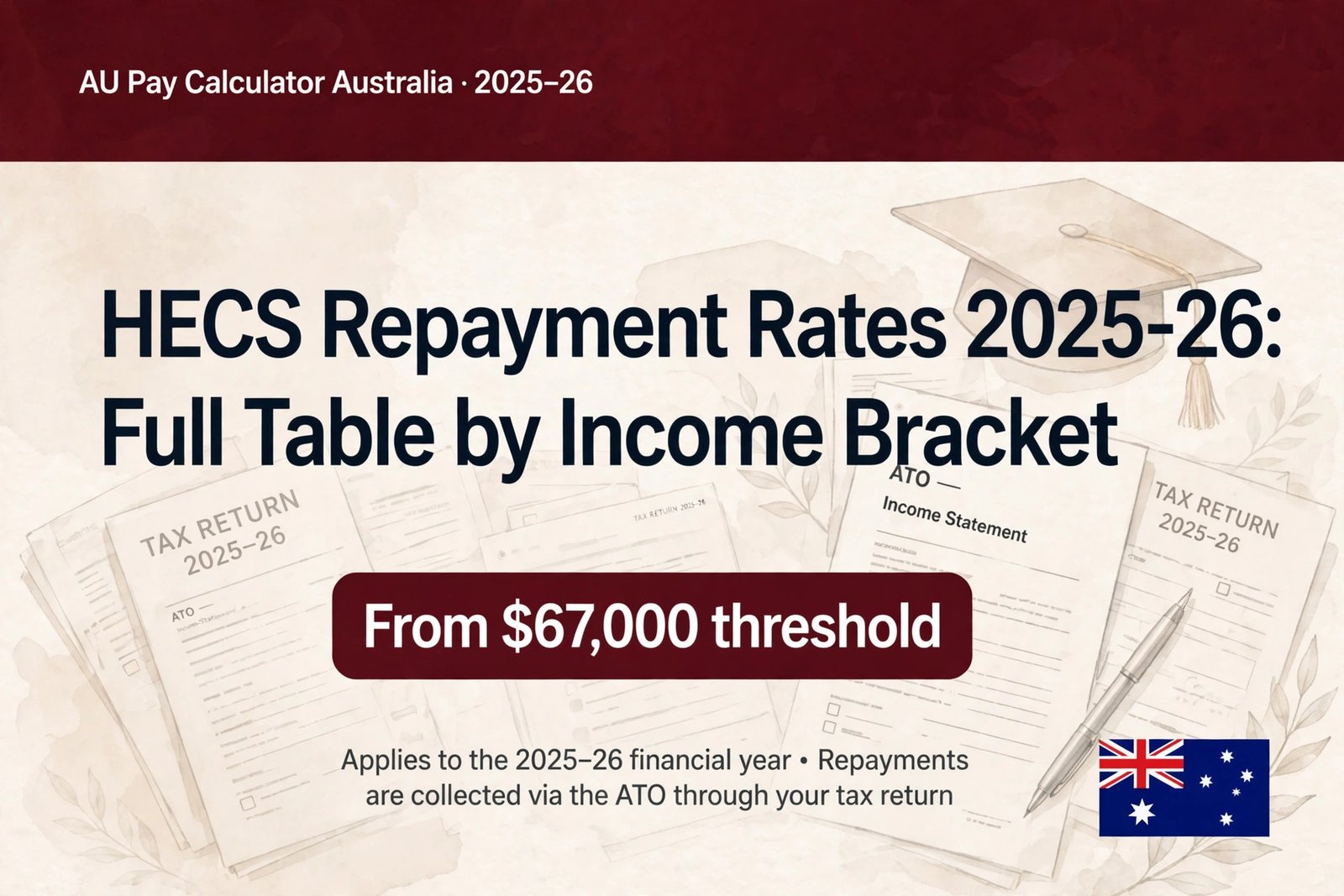HECS Repayment Rates 2025-26: Full Table by Income Bracket
